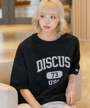 【DISCUS/ディスカス】カレッジロゴプリント ヘビーウェイトTシャツ ルーズシルエット