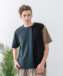 ドライリップル 切り替デザインTシャツ カットソー 吸水速乾 ストレッチ イージーケア さらさら快適 BLUE STANDARD