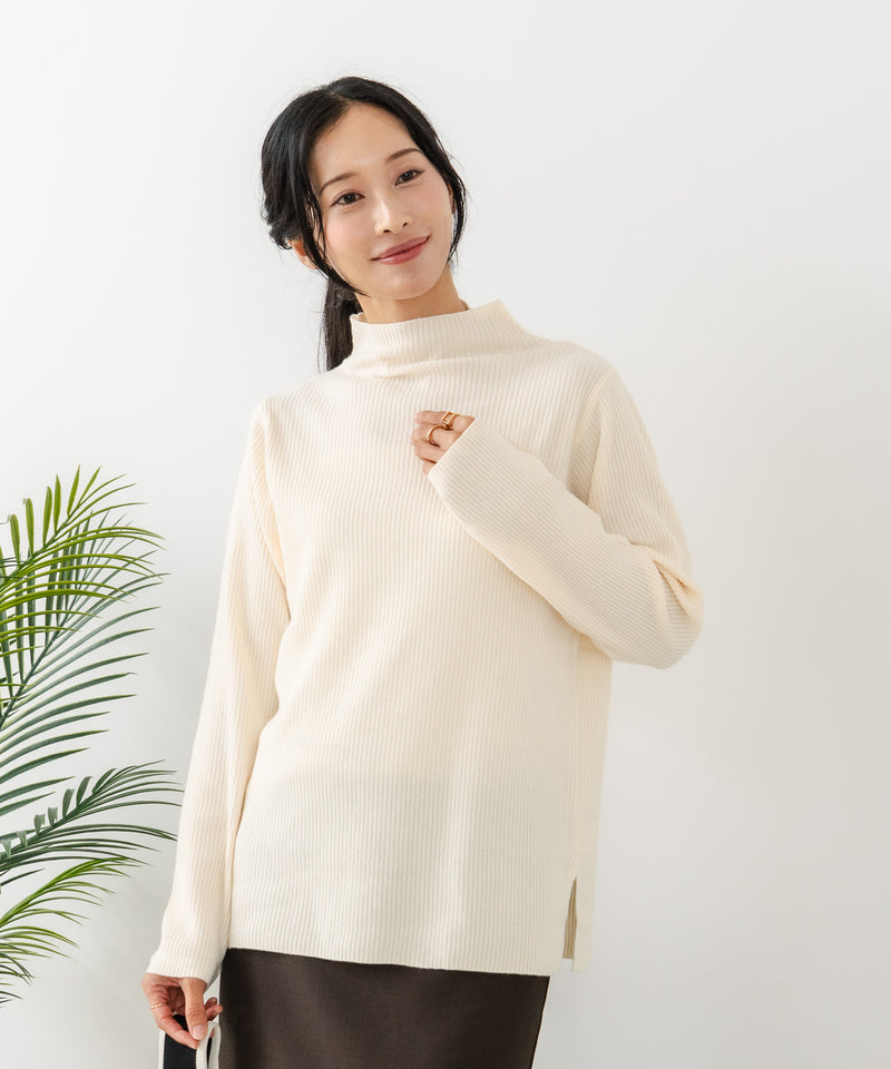 【C-FORT POINT/フォートポイント】リブボトルネック ニットプルオーバー