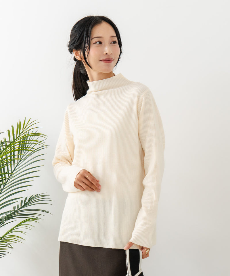 【C-FORT POINT/フォートポイント】リブボトルネック ニットプルオーバー
