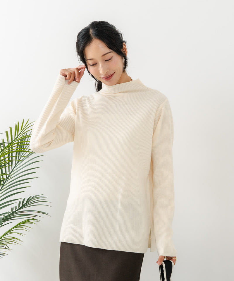 【C-FORT POINT/フォートポイント】リブボトルネック ニットプルオーバー