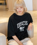 【DISCUS/ディスカス】カレッジロゴプリント ヘビーウェイトTシャツ ルーズシルエット
