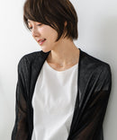 【C-FORTPOINT/フォートポイント】シャリシャリ　シアーロングカーディガン