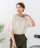 【C-FORTPOINT/フォートポイント】【ひんやり接触冷感 華奢見え】カット楊柳 ワイドシルエットTシャツ リラックス 抜け感 大人カジュアル 涼しい