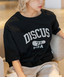 【DISCUS/ディスカス】カレッジロゴプリント ヘビーウェイトTシャツ ルーズシルエット