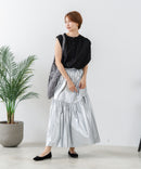 【C-FORTPOINT/フォートポイント】【綿100% 大人の魅力を引き立てる繊細な刺繍】刺繍切替 ノースリーブブラウス バンドカラー 透け感 涼やか 上品 華やか