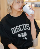 【DISCUS/ディスカス】カレッジロゴプリント ヘビーウェイトTシャツ ルーズシルエット