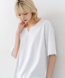 【HEAT BLOCKER/ヒートブロッカー】【まるで着る日傘！遮熱＆UVカット】コットンライク キーネックTシャツ 吸水速乾 アンチピリング イージーケア ユニセックス