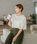 【C-FORTPOINT/フォートポイント】【ひんやり接触冷感 華奢見え】カット楊柳 ワイドシルエットTシャツ リラックス 抜け感 大人カジュアル 涼しい