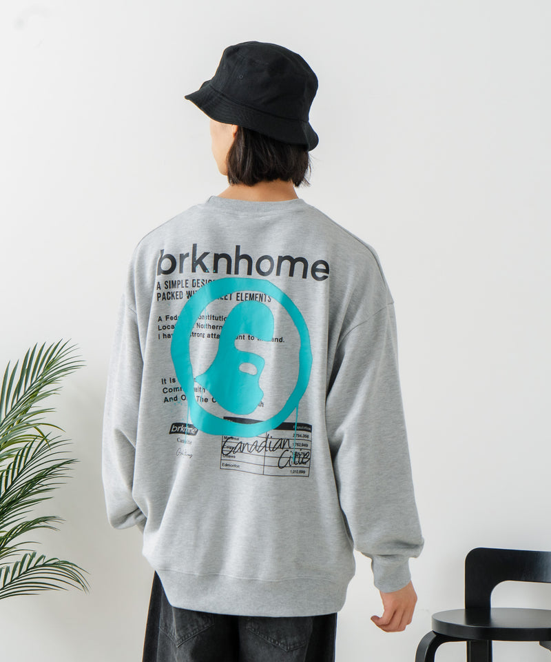 【BRKNHOME/ブロークンホーム】スプレープリント スウェットトレーナー