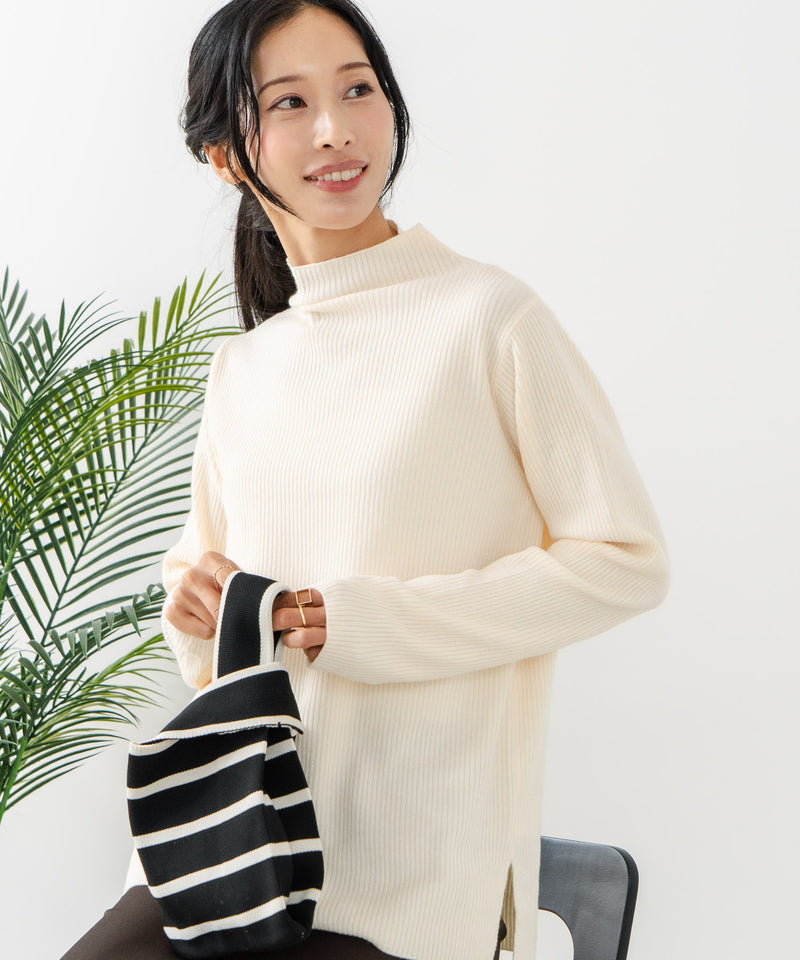 【C-FORT POINT/フォートポイント】リブボトルネック ニットプルオーバー