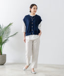 スラリー タック テーパード パンツ C-FORT POINT カジュアル オフィス 美脚効果 快適 ストレッチ