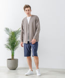 ドライリップル ボタンカーディガン 吸水速乾 ストレッチ イージーケア さらさら快適 BLUE STANDARD