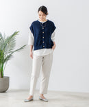 スラリー タック テーパード パンツ C-FORT POINT カジュアル オフィス 美脚効果 快適 ストレッチ