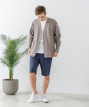 ドライリップル ボタンカーディガン 吸水速乾 ストレッチ イージーケア さらさら快適 BLUE STANDARD