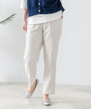 スラリー タック テーパード パンツ C-FORT POINT カジュアル オフィス 美脚効果 快適 ストレッチ