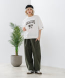 【DISCUS/ディスカス】カレッジロゴプリント ヘビーウェイトTシャツ ルーズシルエット