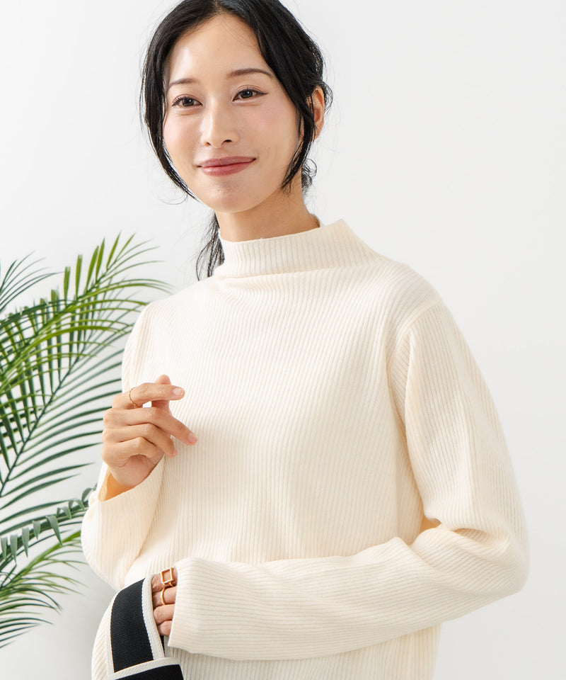 【C-FORT POINT/フォートポイント】リブボトルネック ニットプルオーバー