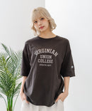 【DISCUS/ディスカス】ヘビーウェイト カレッジロゴプリントTシャツ ルーズシルエット