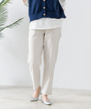 スラリー タック テーパード パンツ C-FORT POINT カジュアル オフィス 美脚効果 快適 ストレッチ