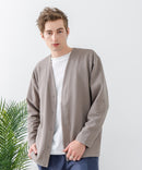 ドライリップル ボタンカーディガン 吸水速乾 ストレッチ イージーケア さらさら快適 BLUE STANDARD