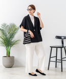【C-FORT POINT/フォートポイント】カーディガン感覚で羽織れる リネンタッチ 半袖 シングルテーラードジャケット きれいめ さらさら 涼感 冷房対策 オフィス 通勤