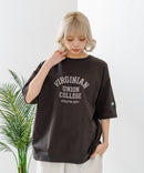 【DISCUS/ディスカス】ヘビーウェイト カレッジロゴプリントTシャツ ルーズシルエット