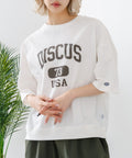 【DISCUS/ディスカス】カレッジロゴプリント ヘビーウェイトTシャツ ルーズシルエット