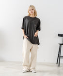【SAVIER/サビアー】×【ZERO STAIN/ゼロステイン】【LAロゴ立体刺繍】コラボ ポケット付き Tシャツ オーバーサイズ 汗染み防止 ストリート・スケーター