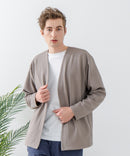 ドライリップル ボタンカーディガン 吸水速乾 ストレッチ イージーケア さらさら快適 BLUE STANDARD