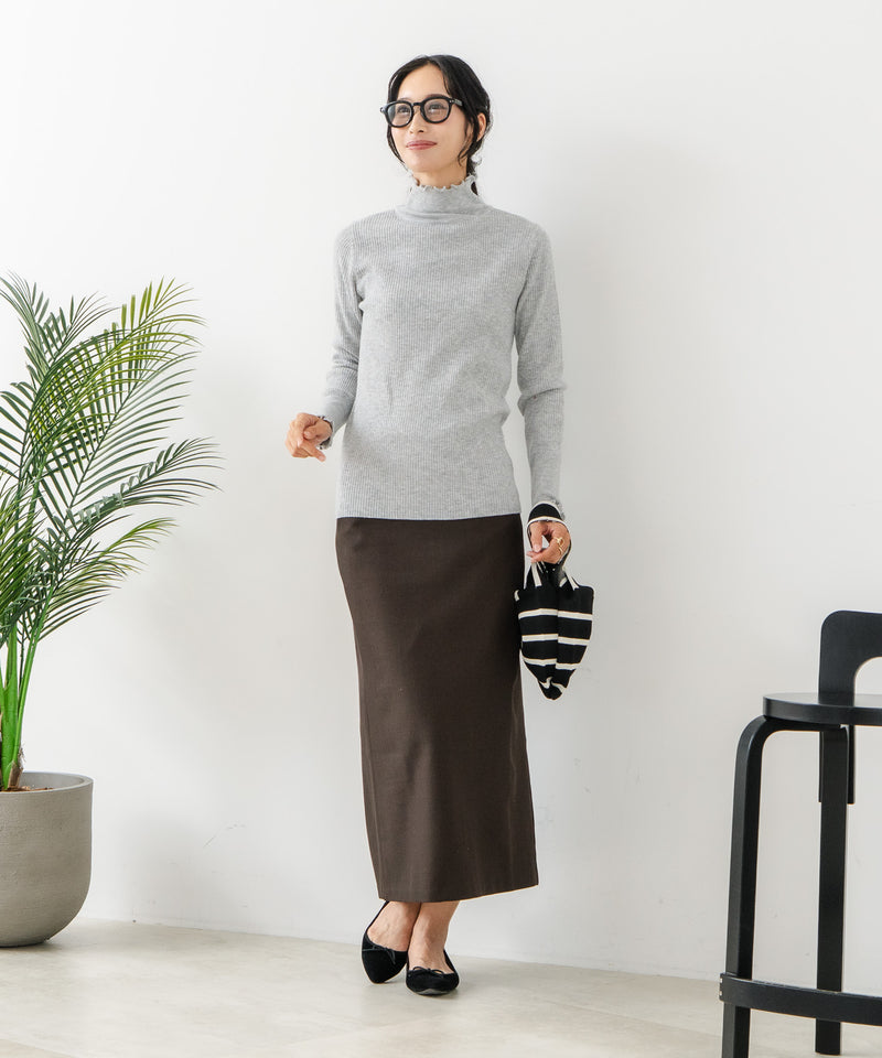 【C-FORT POINT/フォートポイント】リブハイネック ニットプルオーバー