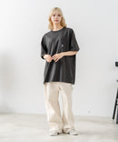 【SAVIER/サビアー】×【ZERO STAIN/ゼロステイン】【LAロゴ立体刺繍】コラボ ポケット付き Tシャツ オーバーサイズ 汗染み防止 ストリート・スケーター