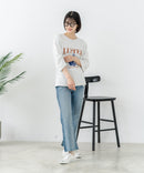 【C-FORT POINT/フォートポイント】【綿100%のやわらかな着心地】ワイドシルエット7分袖Tシャツ フレブル プリント ワイドシルエット 体形カバー