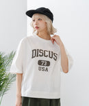 【DISCUS/ディスカス】カレッジロゴプリント ヘビーウェイトTシャツ ルーズシルエット