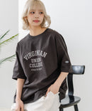【DISCUS/ディスカス】ヘビーウェイト カレッジロゴプリントTシャツ ルーズシルエット