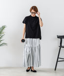 【C-FORTPOINT/フォートポイント】【ストレッチ性抜群の冷感素材を使用】フレンチスリーブ モックネックTシャツ プチハイネック プルオーバー 接触冷感 涼しい 二の腕カバー サイドスリット