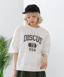 【DISCUS/ディスカス】カレッジロゴプリント ヘビーウェイトTシャツ ルーズシルエット