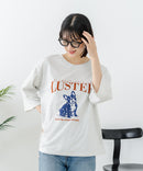 【C-FORT POINT/フォートポイント】【綿100%のやわらかな着心地】ワイドシルエット7分袖Tシャツ フレブル プリント ワイドシルエット 体形カバー