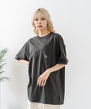 【SAVIER/サビアー】×【ZERO STAIN/ゼロステイン】【LAロゴ立体刺繍】コラボ ポケット付き Tシャツ オーバーサイズ 汗染み防止 ストリート・スケーター