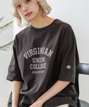 【DISCUS/ディスカス】ヘビーウェイト カレッジロゴプリントTシャツ ルーズシルエット