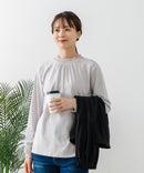 【FORT POINT/フォートポイント】レース襟 シャーリングプルオーバートップス