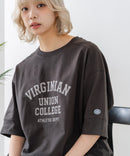 【DISCUS/ディスカス】ヘビーウェイト カレッジロゴプリントTシャツ ルーズシルエット