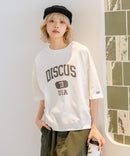 【DISCUS/ディスカス】カレッジロゴプリント ヘビーウェイトTシャツ ルーズシルエット