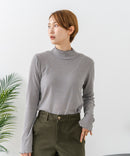 【C-FORTPOINT/フォートポイント】【今季大注目のラメを繊細に織り込んだトレンド感たっぷりのロンT】ラメ混リブハイネックロンT カットソー 華やか きれいめ フェミニン メロウ始末 すっきり見え