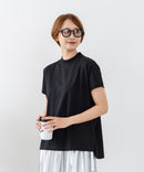 【C-FORTPOINT/フォートポイント】【ストレッチ性抜群の冷感素材を使用】フレンチスリーブ モックネックTシャツ プチハイネック プルオーバー 接触冷感 涼しい 二の腕カバー サイドスリット
