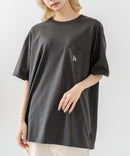 【SAVIER/サビアー】×【ZERO STAIN/ゼロステイン】【LAロゴ立体刺繍】コラボ ポケット付き Tシャツ オーバーサイズ 汗染み防止 ストリート・スケーター