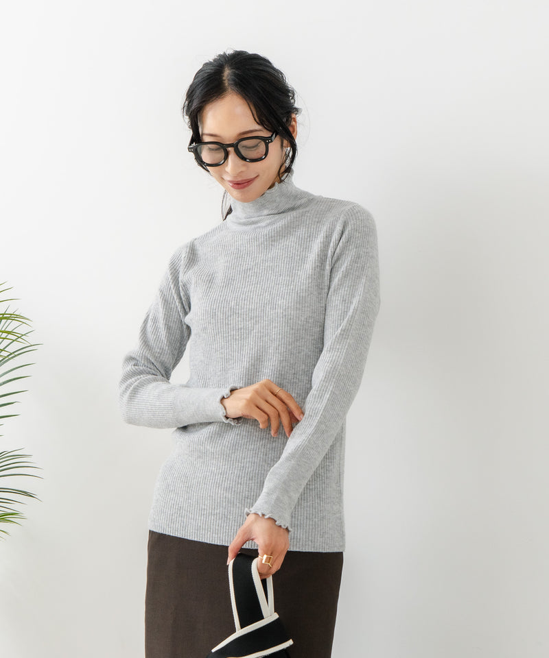 【C-FORT POINT/フォートポイント】リブハイネック ニットプルオーバー