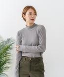 【C-FORTPOINT/フォートポイント】【今季大注目のラメを繊細に織り込んだトレンド感たっぷりのロンT】ラメ混リブハイネックロンT カットソー 華やか きれいめ フェミニン メロウ始末 すっきり見え