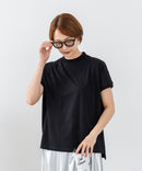 【C-FORTPOINT/フォートポイント】【ストレッチ性抜群の冷感素材を使用】フレンチスリーブ モックネックTシャツ プチハイネック プルオーバー 接触冷感 涼しい 二の腕カバー サイドスリット