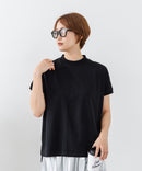 【C-FORTPOINT/フォートポイント】【ストレッチ性抜群の冷感素材を使用】フレンチスリーブ モックネックTシャツ プチハイネック プルオーバー 接触冷感 涼しい 二の腕カバー サイドスリット